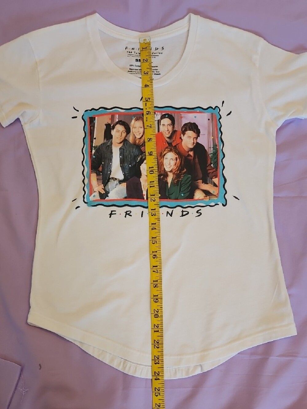 FRIENDS White Tee with Colorful Cast Portrait Graphic - Picture 3 of 5